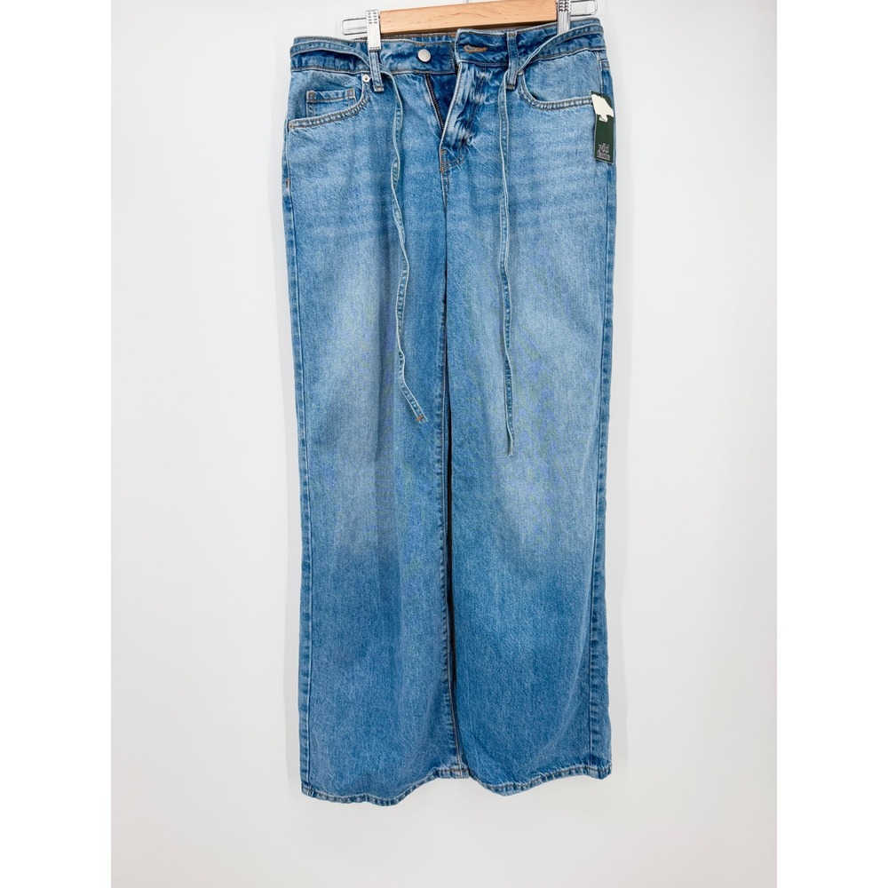Wild Fable Low Rise Baggy Jeans Blue Rigid Denim 6 Long 33 Inseam Y2K Wide Leg